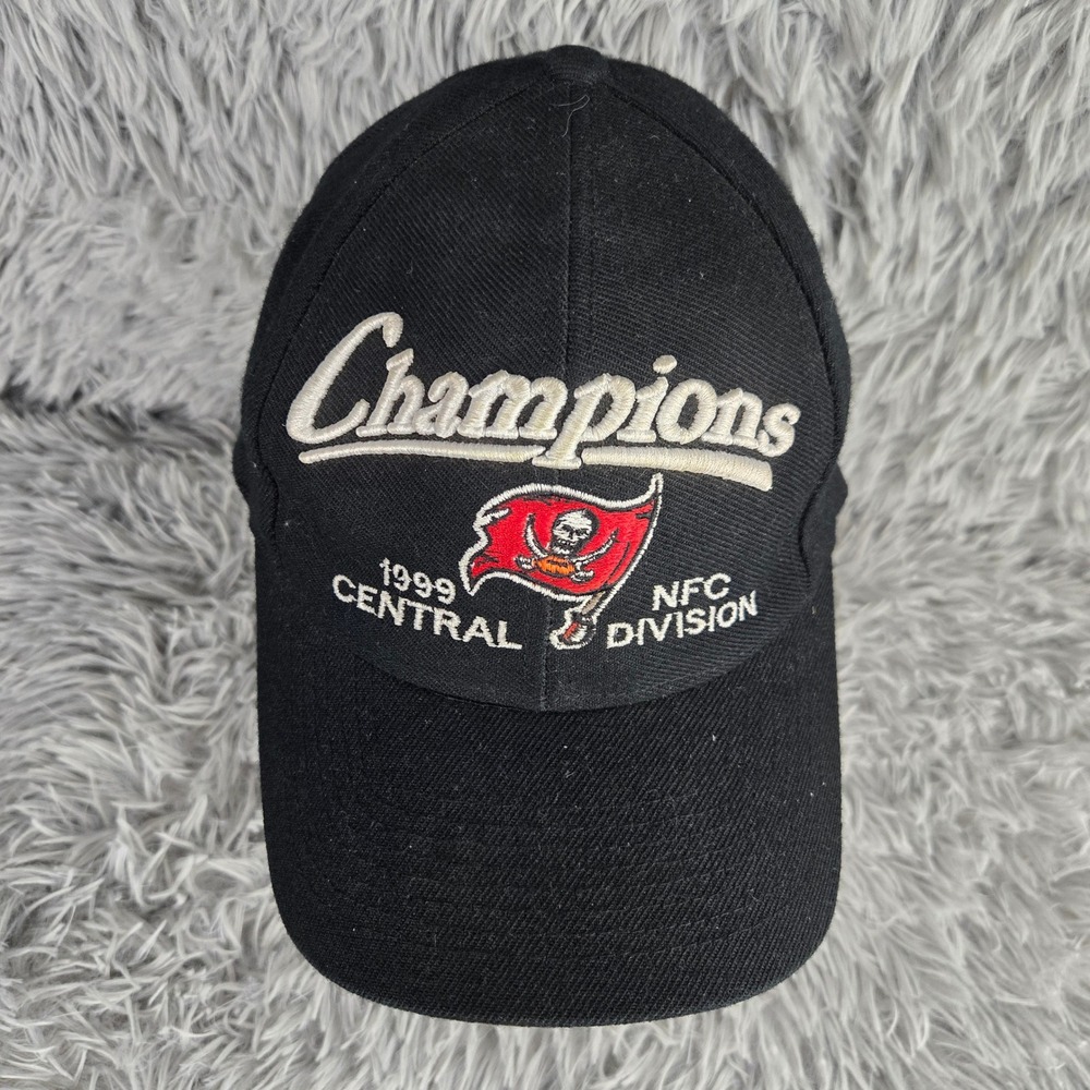 Vintage Tampa Bay Buccaneers Hat Mens OSFA Black 1999 NFC Central Champions Cap - Picture 2 of 7